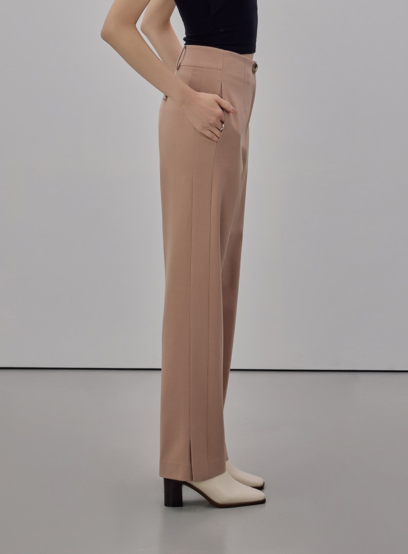 經典窄管開衩西裝長褲